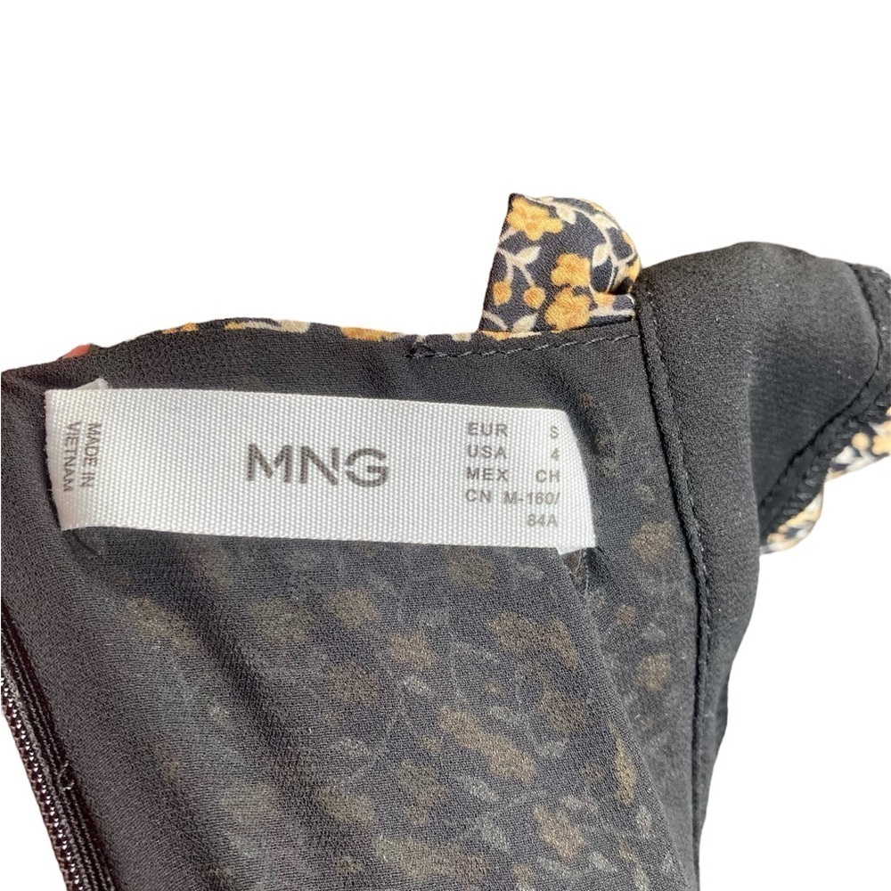 MANGO Floral Print Square Neck Mini Dress Size Small​​​ - Picture 4 of 6